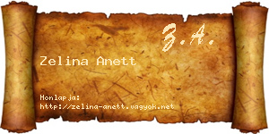Zelina Anett névjegykártya