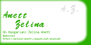 anett zelina business card